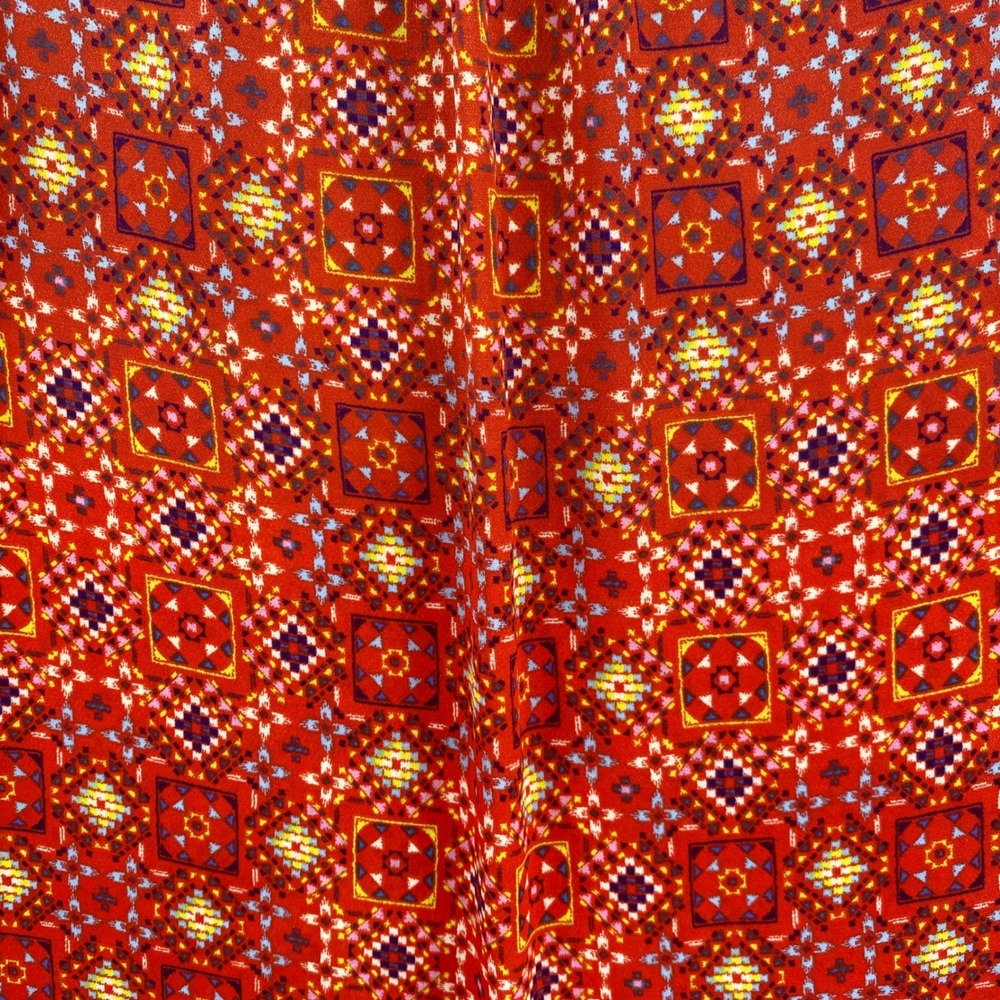 DR2 Sleeveless Blouse Womens Medium Orange Geometric Boho Chic Summer Art Color - Picture 6 of 9